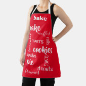 Tablier Baking Words Red Kitchen Apron (Insitu)