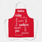 Tablier Baking Words Red Kitchen Apron (Recto)