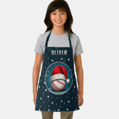 Tablier Bal de baseball avec Santa Hat Snowflakes (Insitu)