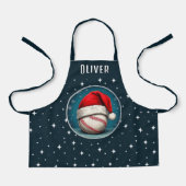 Tablier Bal de baseball avec Santa Hat Snowflakes (Recto)