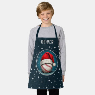 Tablier Bal de baseball avec Santa Hat Snowflakes