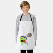 Tablier Bal de tennis avec raquette de tennis (Porté)