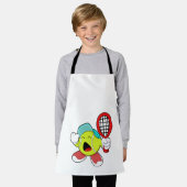 Tablier Bal de tennis avec raquette de tennis (Porté)