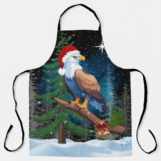 Tablier Bald Eagle portant le chapeau de Père Noël Scène d (Recto)