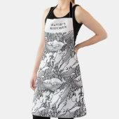 Tablier Baleine à bosse noire et blanche sur mesure (Insitu)