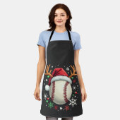 Tablier Balle de baseball avec cornes de renne et Noël (Porté)