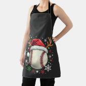 Tablier Balle de baseball avec cornes de renne et Noël (Insitu)