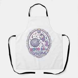 Tablier Balle de disco Licorne Licorne Impression ludique