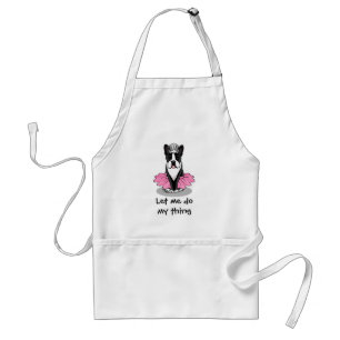 Tablier Ballerina Ballet Princess Boston Terrier (noir)