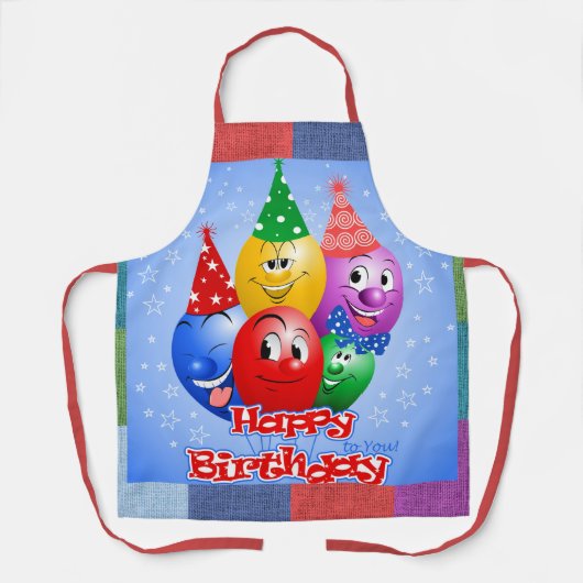 Tablier Ballons d'anniversaire joyeux (Recto)