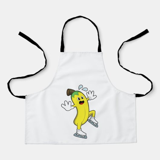 Tablier Banane au patinage sur glace avec patins sur glace (Recto)