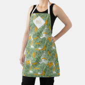 Tablier Banane tropicale moderne vert Motif Monogramme (Insitu)
