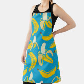 Tablier Bananes jaunes, motif arrière - plan bleu (Insitu)