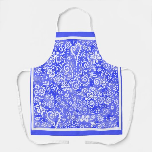 Tablier Bandana Bleu Tout-En-Dessus Imprimé (Recto)
