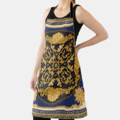 Tablier Bandana Print : Black Blue Gold. (Insitu)