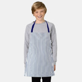 Tablier Bande à cocher bleue Enfants Apron (Porté)