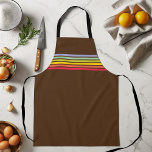Tablier Bande arc-en-ciel rétro sur Brown<br><div class="desc">customiser pour modifier la couleur arrière - plan</div>