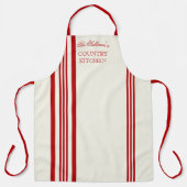Tablier Bande de style français - Rouge| Nom blanc désacti (Recto)