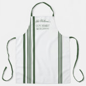 Tablier Bande de style français - Vert| Nom blanc (Recto)