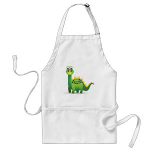 Tablier Bande dessinée mignonne de dinosaure vert