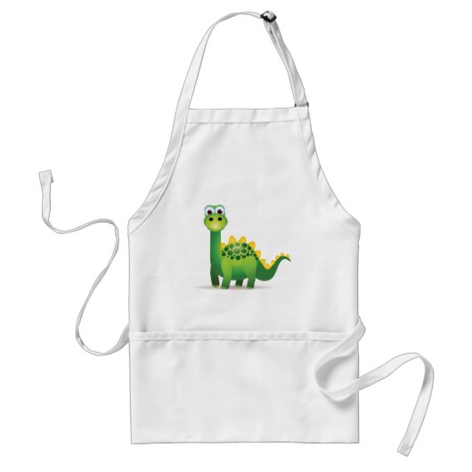 Tablier Bande dessinée mignonne de dinosaure vert (Devant)