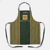 Tablier Bande dorée et verte foncée personnalisée (Recto)