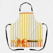 Tablier Bande jaune et orange, ruban personnalisé (Recto)