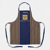 Tablier Bande marine et or personnalisée (Recto)