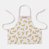 Tablier Bande mignonne rose et blanche (Recto)