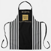 Tablier Bande noire et blanche personnalisée (Recto)
