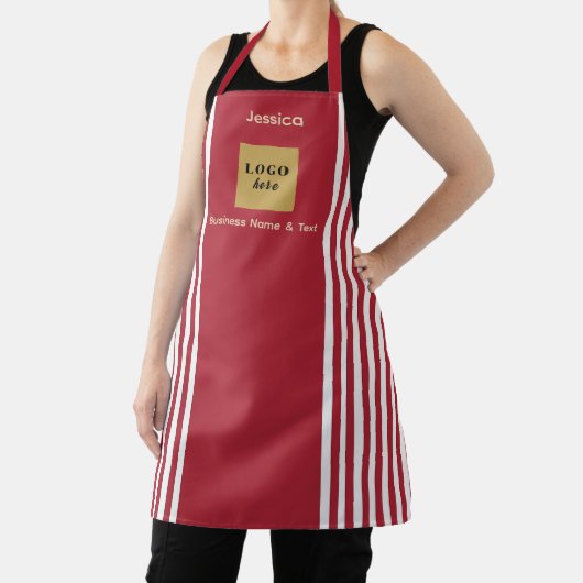 Tablier Bande rouge et blanche personnalisée (Insitu)