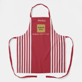 Tablier Bande rouge et blanche personnalisée (Recto)