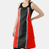 Tablier Bande rouge, noire, argentée et blanche (Insitu)