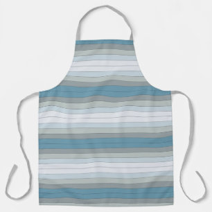Tablier Bandes de couleur bleue et grise sur papier aquare
