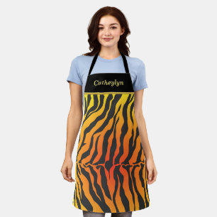 Tablier Bandes de tigres orange et noir