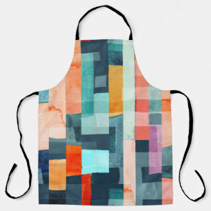 Tablier Bandes géométriques multicolores, motif tendance.