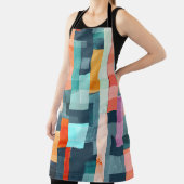 Tablier Bandes géométriques multicolores, motif tendance. (Insitu)