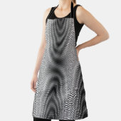 Tablier Bandes Moiré Noir et Blanc - Trippy Abstrait (Insitu)