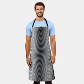 Tablier Bandes Moiré Noir et Blanc - Trippy Abstrait (Porté)