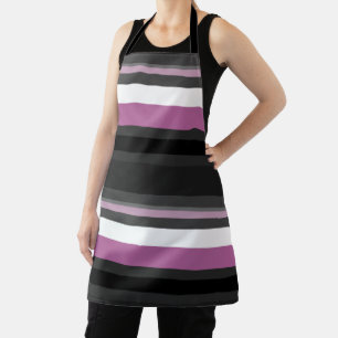 Tablier Bandes noires, grises et blanches