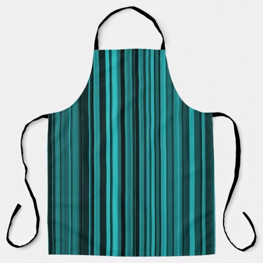 Tablier Bandes noires turquoises (Recto)