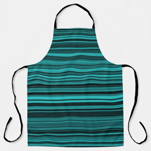 Tablier Bandes noires turquoises (Recto)