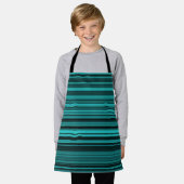 Tablier Bandes noires turquoises (Porté)
