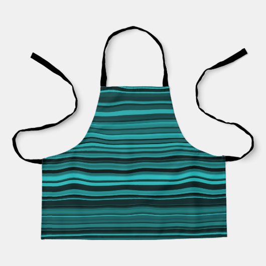 Tablier Bandes noires turquoises (Recto)