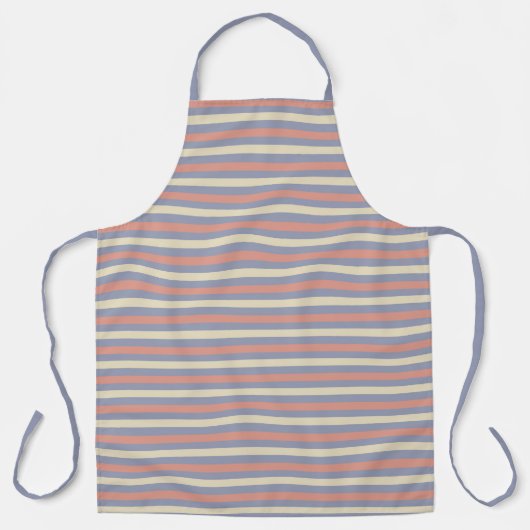 Tablier Bandes pastel jaune, orange et bleu (Recto)