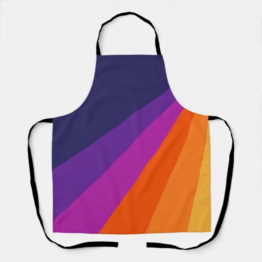 Tablier Bandes rétro en diagonale violette et orange (Recto)