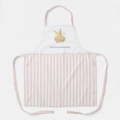 Tablier Bandes roses et blanches Logo personnalisé Pâtisse (Recto)