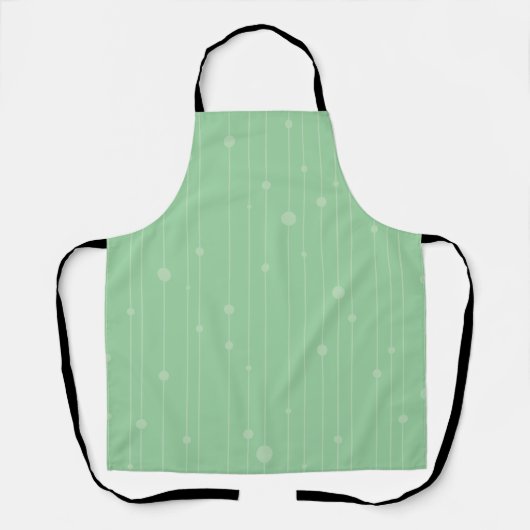 Tablier Bandes simples et points vert menthe moderne (Recto)