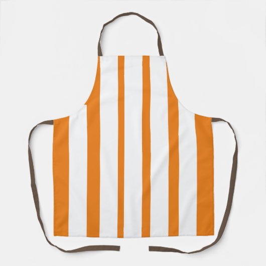 Tablier Bandes Verticales Orange Et Blanc (Recto)