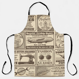 Tablier bannières de journaux vintages et étiquettes publi
